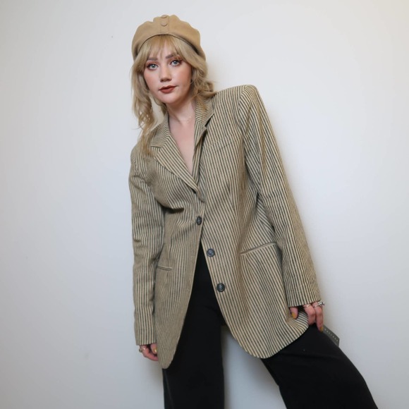 Vintage 90's NWT Harris/Wallace striped blazer - Picture 2 of 10